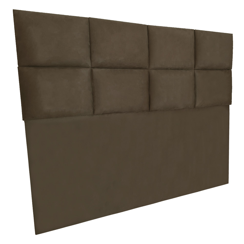 Cabeceira Modulada Casal 1,40m Lorena Suede Marrom - Pallazio