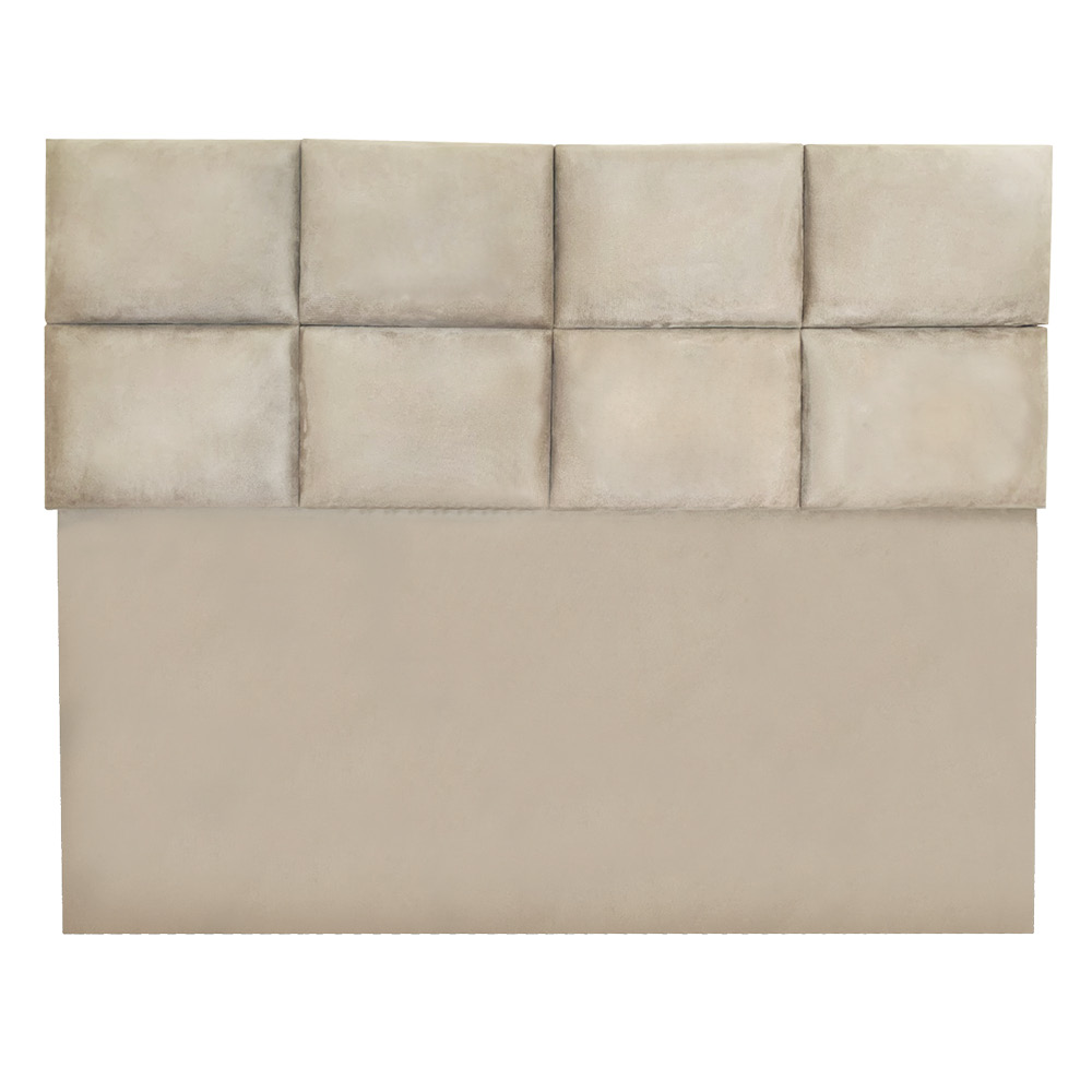 Cabeceira Modulada King 1,95m Lorena Suede Bege - Pallazio