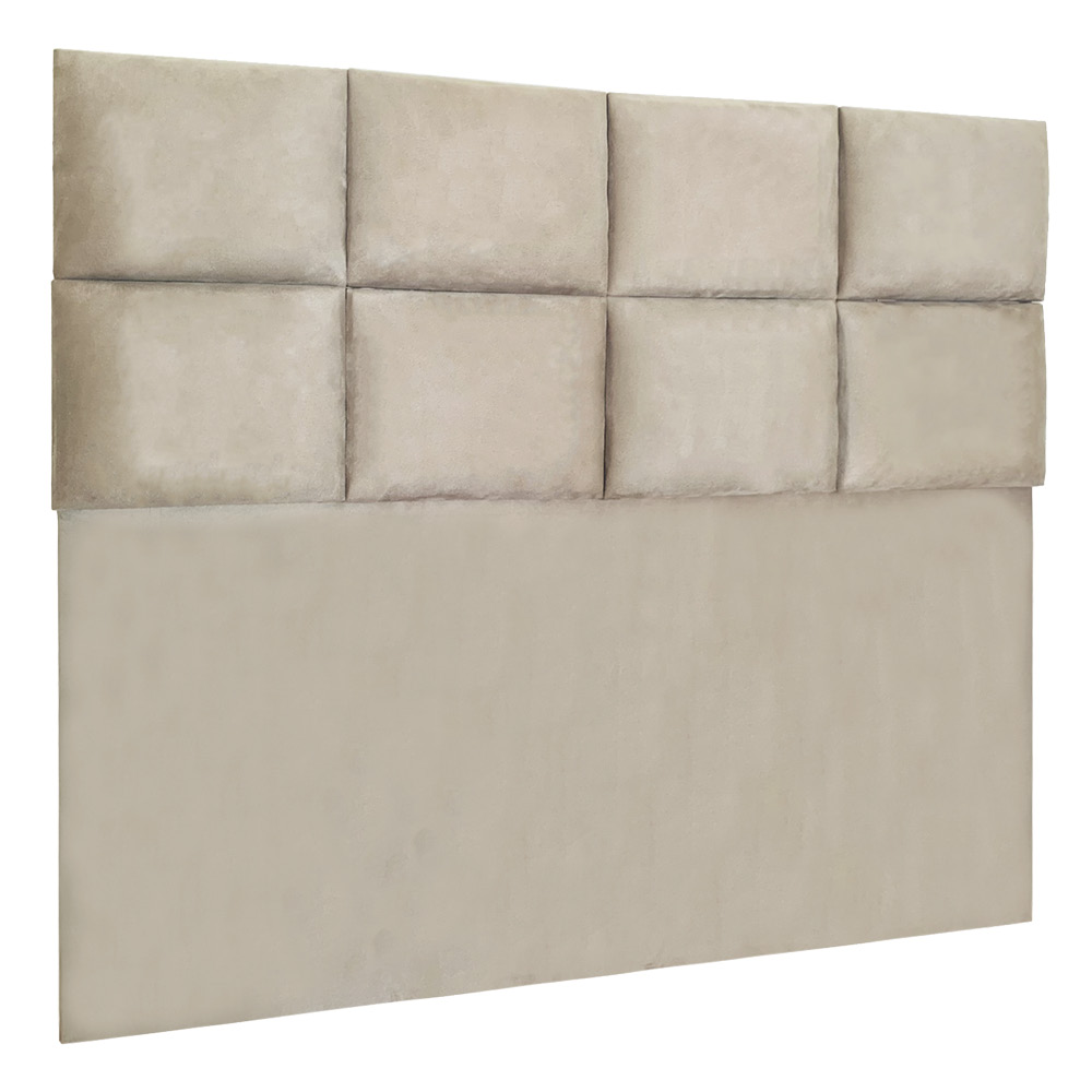 Cabeceira Modulada Solteiro 0,90m Lorena Suede Bege - Pallazio