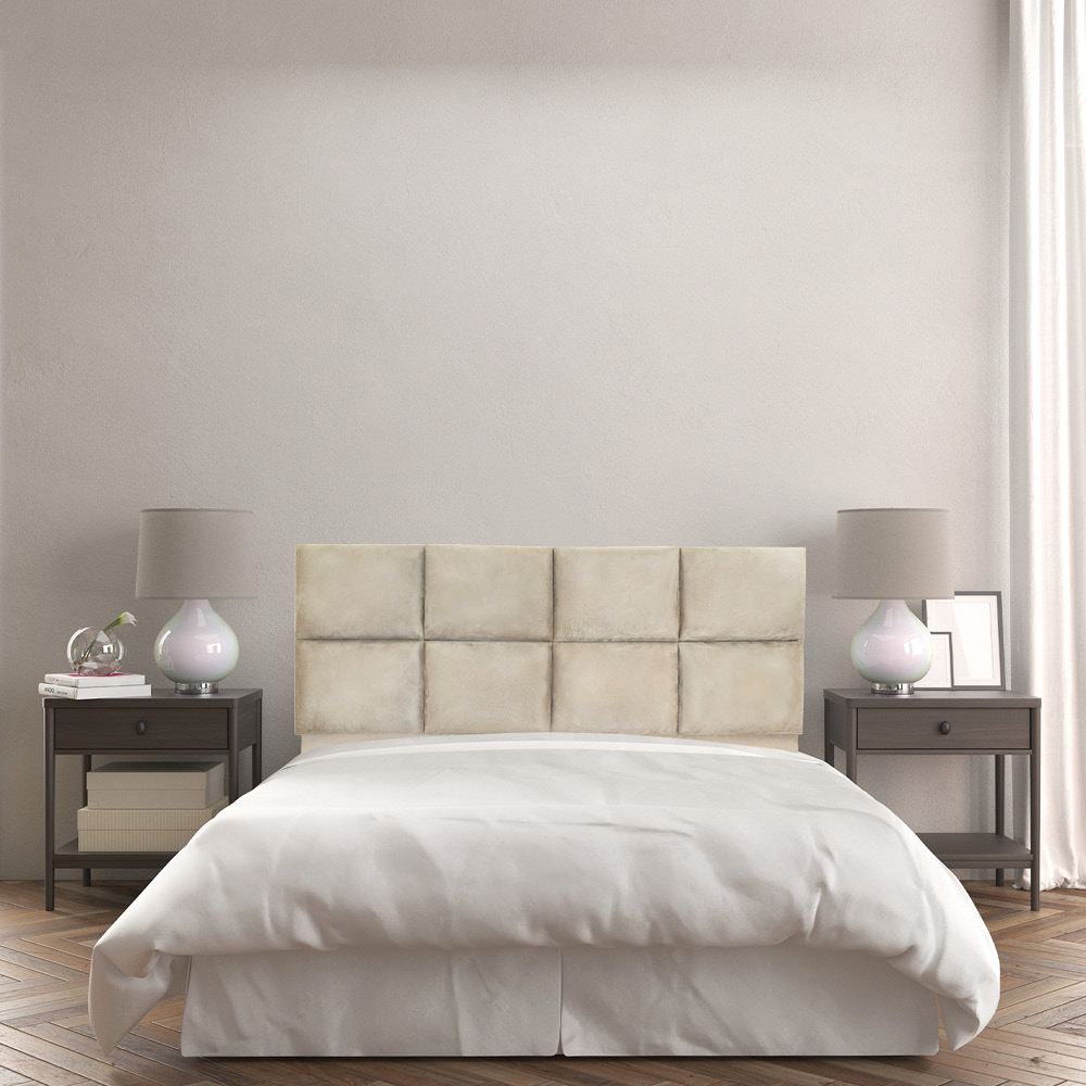 Cabeceira Modulada Solteiro 0,90m Lorena Suede Bege - Pallazio