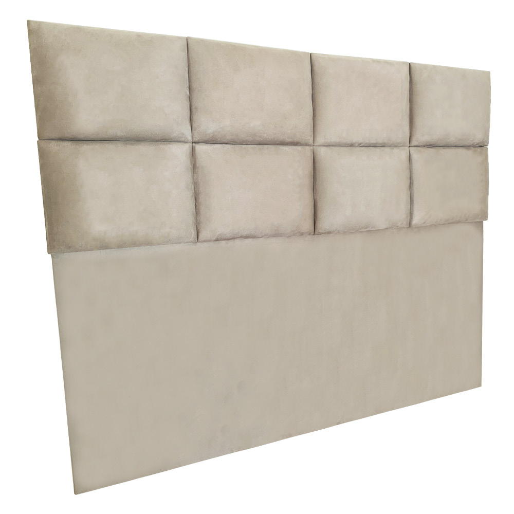 Cabeceira Modulada Solteiro 0,90m Lorena Suede Bege - Pallazio