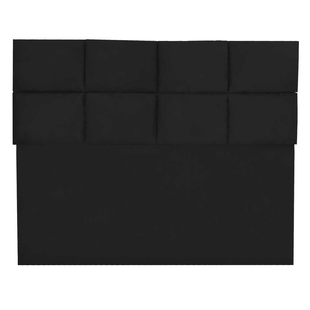 Cabeceira Modulada Solteiro 0,90m Lorena Suede Preto - Pallazio