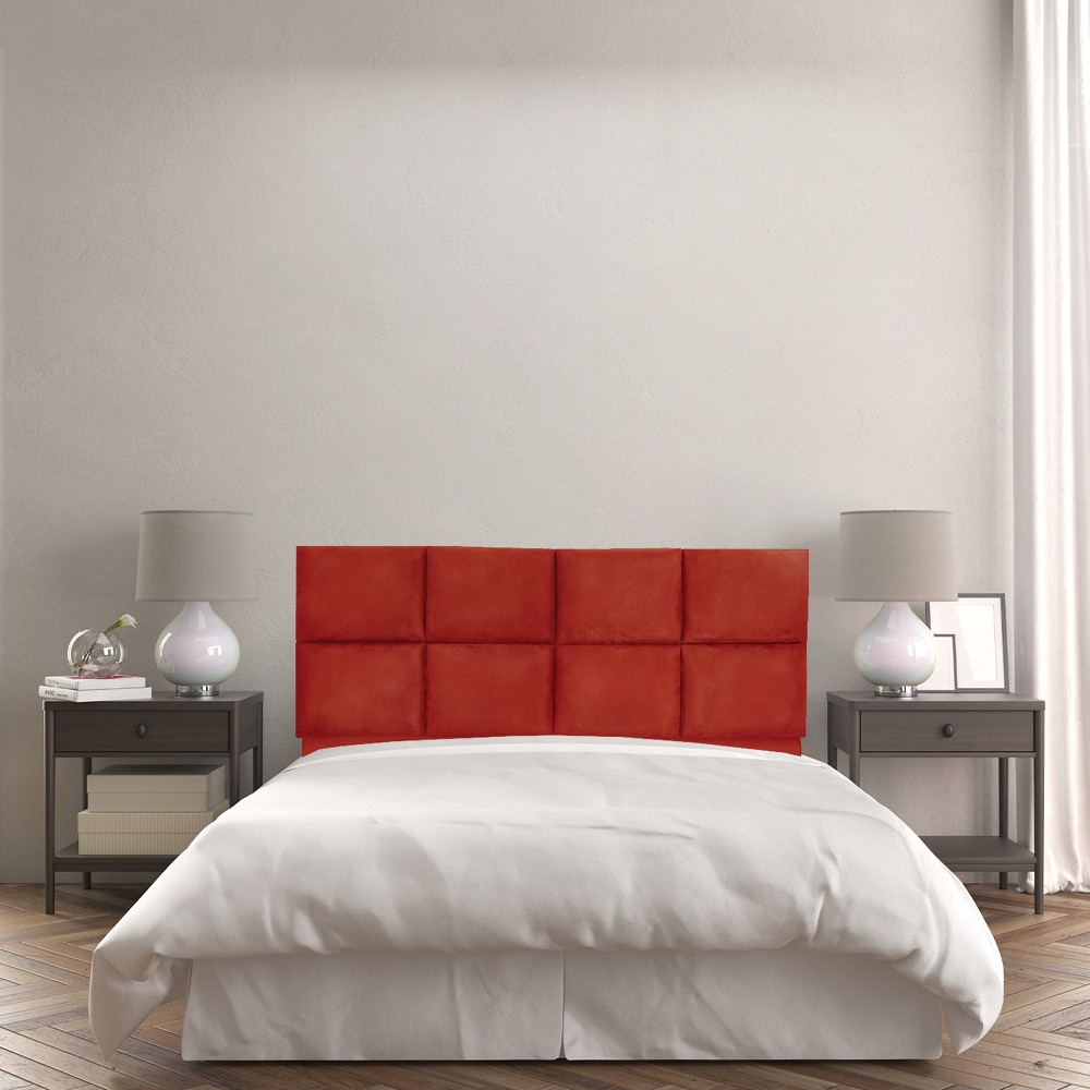Cabeceira Modulada Solteiro 0,90m Lorena Suede Vermelho - Pallazio