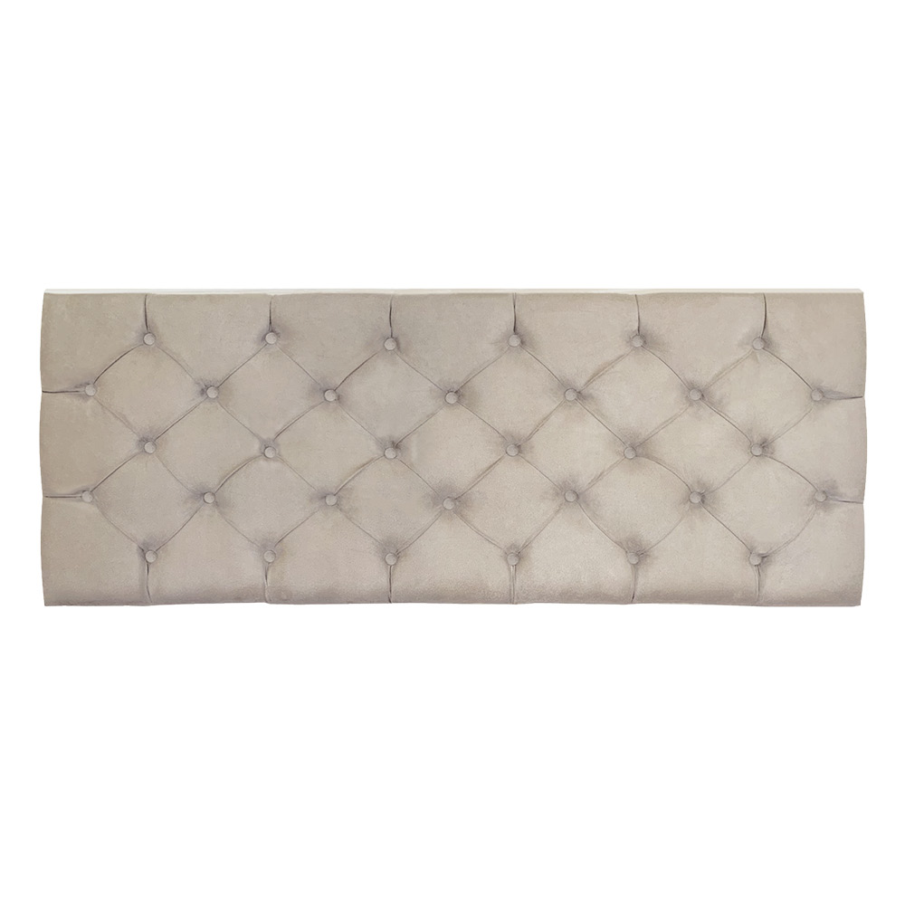 Cabeceira Painel Capitonê Casal 1,40m Jade Suede Bege - Pallazio
