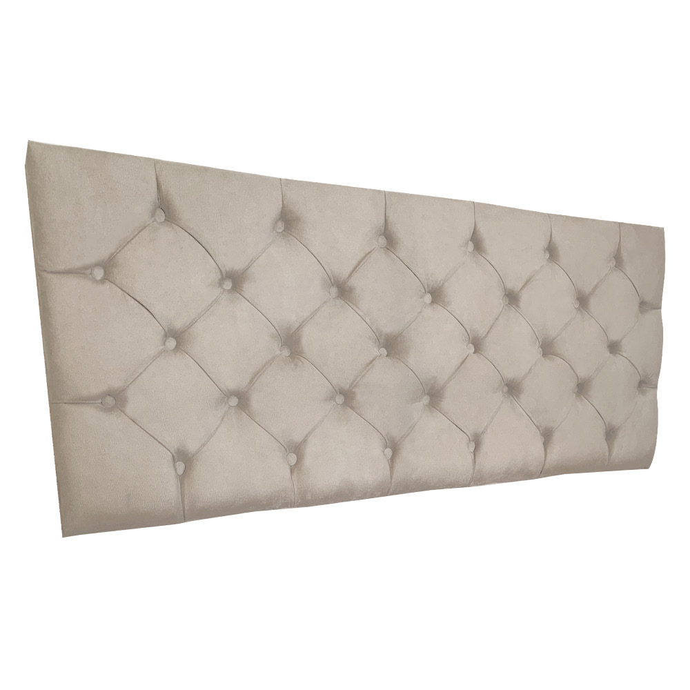 Cabeceira Painel Capitonê Casal 1,40m Jade Suede Bege - Pallazio