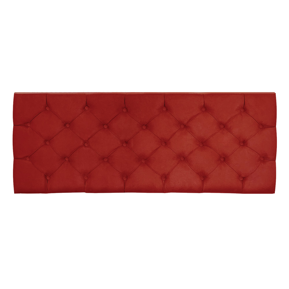 Cabeceira Painel Capitonê Casal 1,40m Jade Suede Vermelho - Pallazio