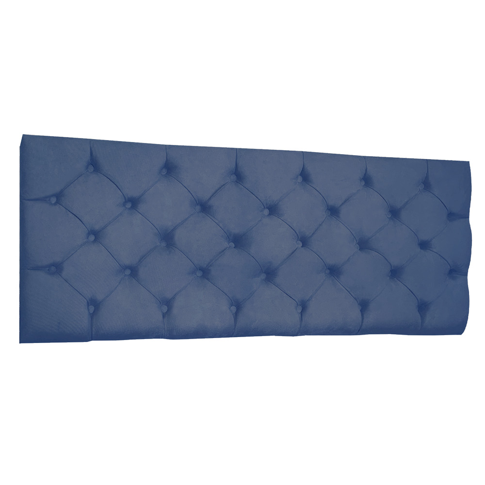 Cabeceira Painel Capitonê Solteiro 0,90m Jade Suede Azul Marinho - Pallazio