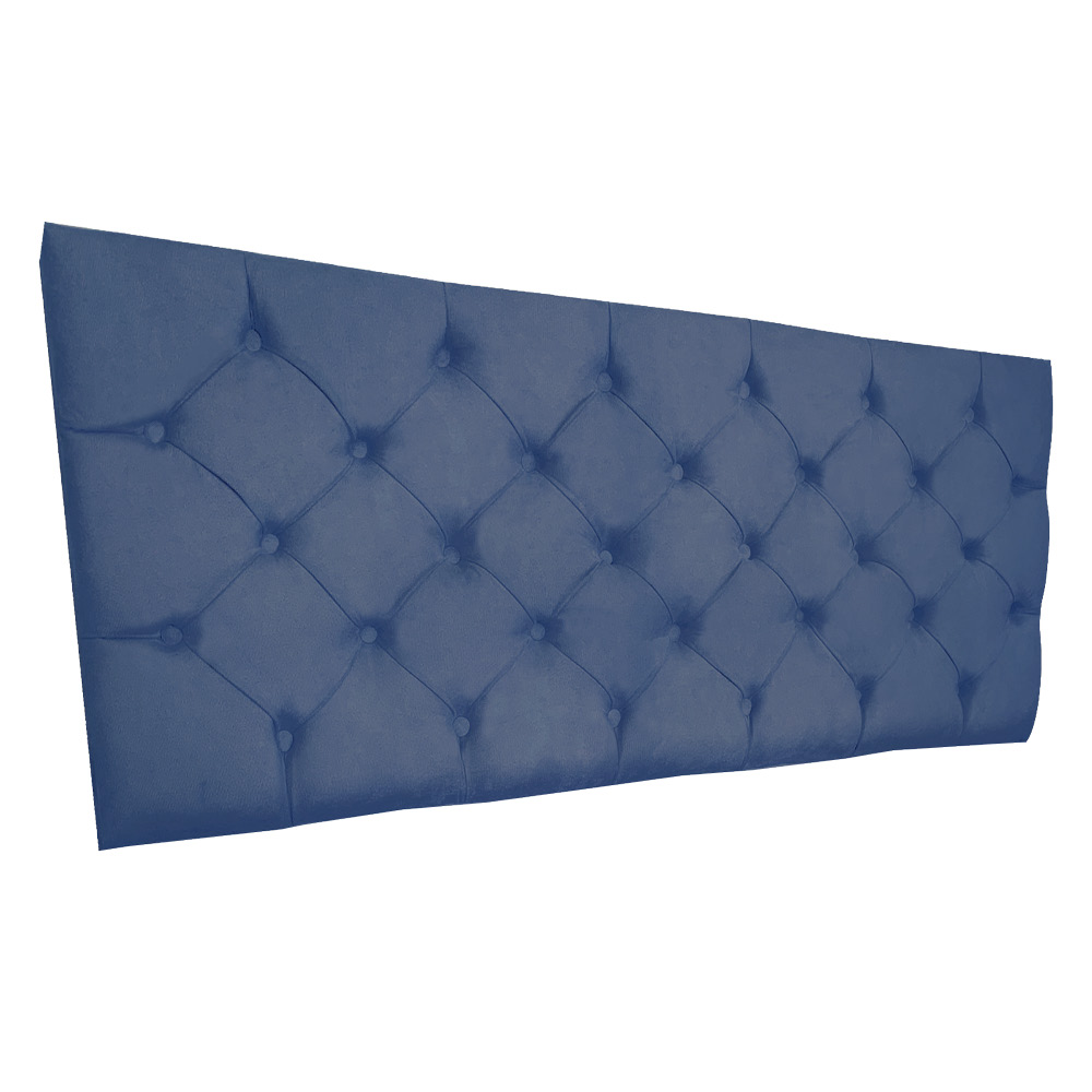 Cabeceira Painel Capitonê Solteiro 0,90m Jade Suede Azul Marinho - Pallazio