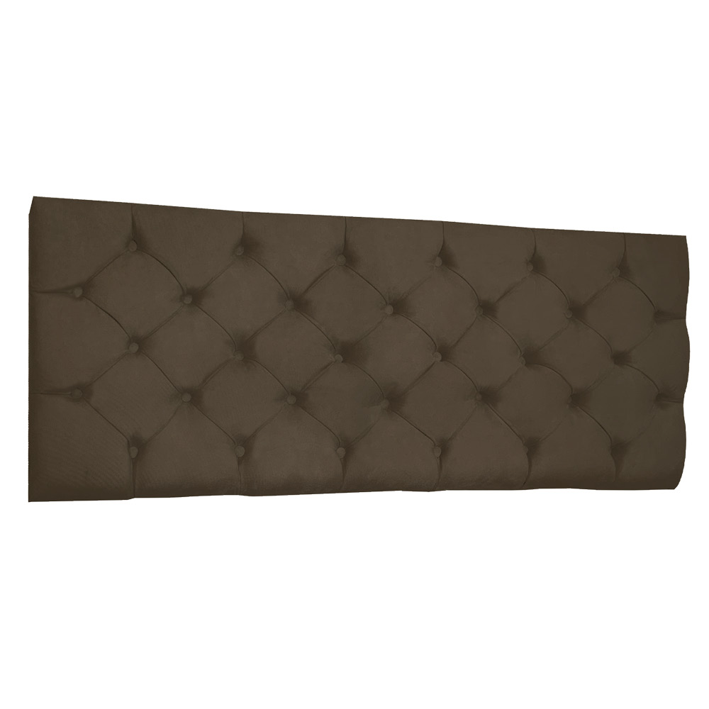 Cabeceira Painel Capitonê Solteiro 0,90m Jade Suede Marrom - Pallazio