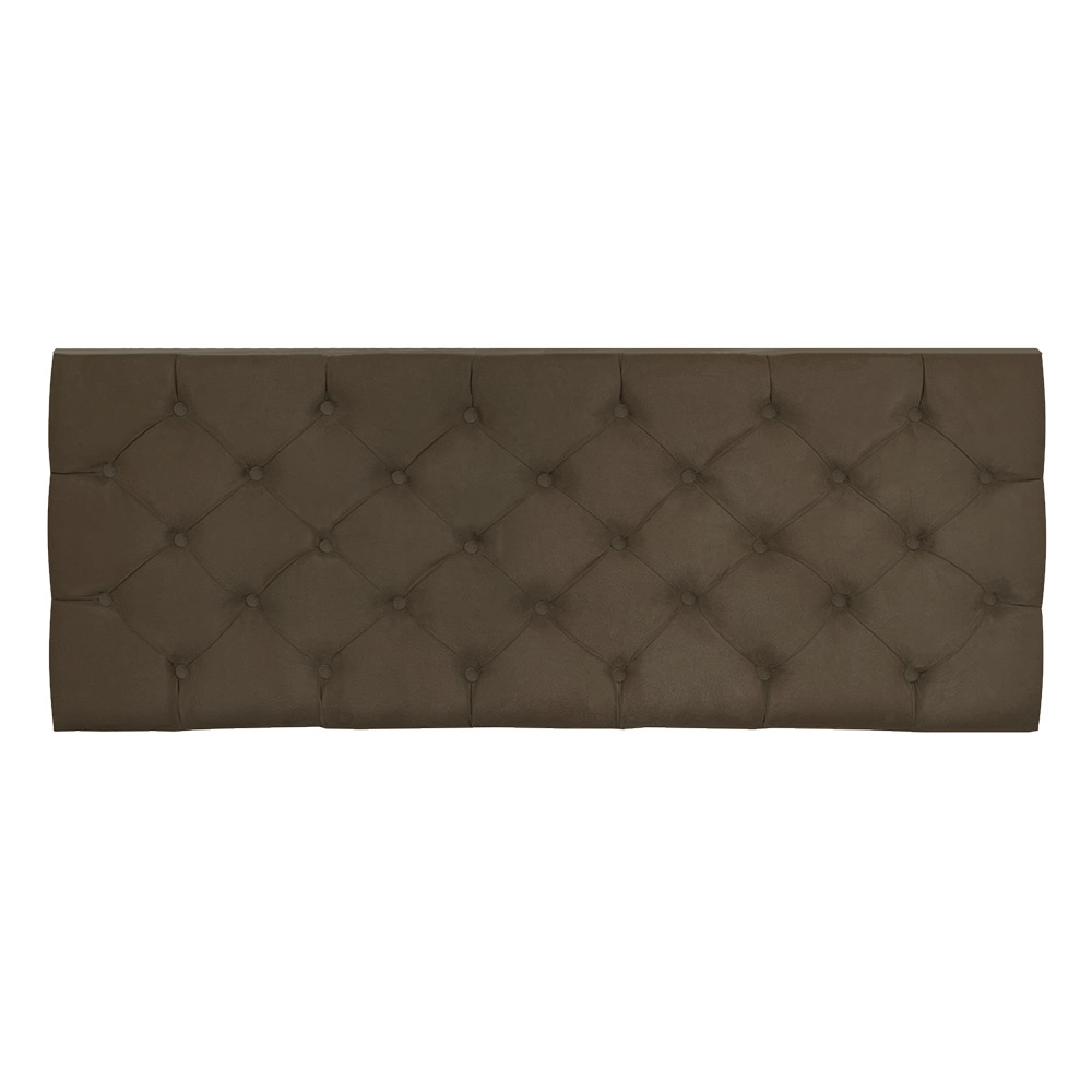 Cabeceira Painel Capitonê Solteiro 0,90m Jade Suede Marrom - Pallazio