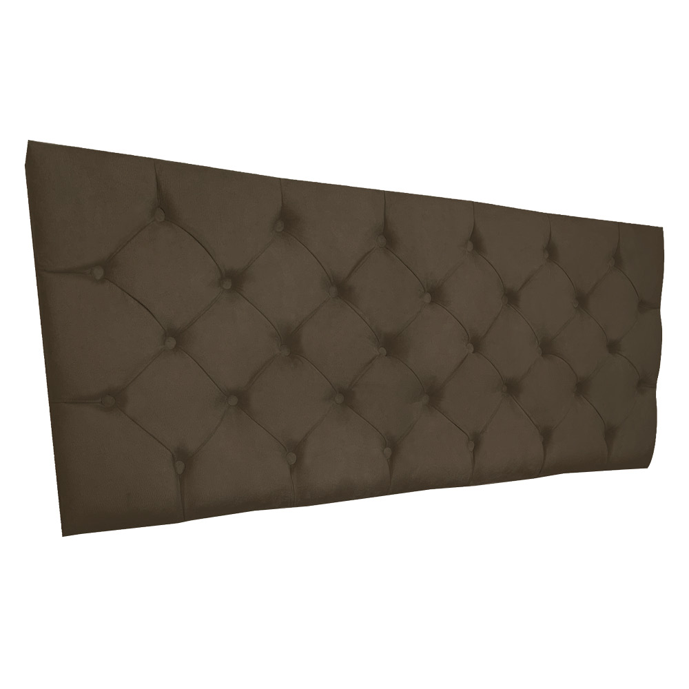 Cabeceira Painel Capitonê Solteiro 0,90m Jade Suede Marrom - Pallazio