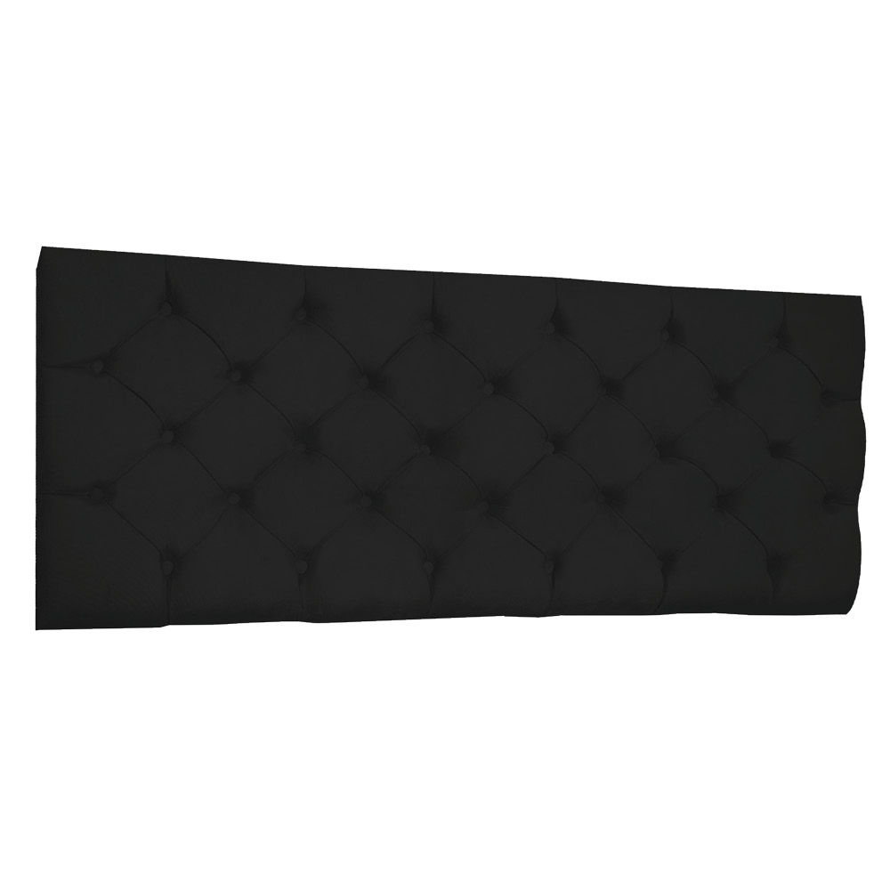 Cabeceira Painel Capitonê Solteiro 0,90m Jade Suede Preto - Pallazio