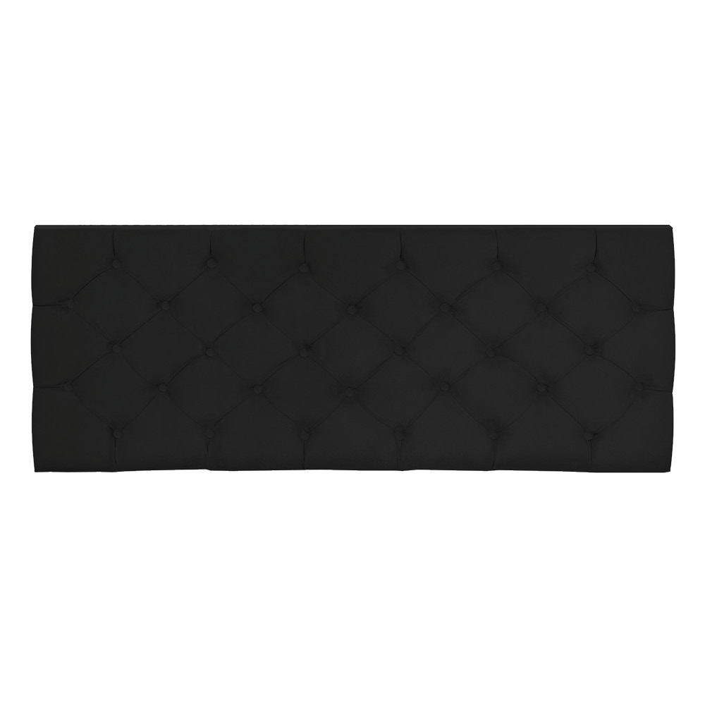 Cabeceira Painel Capitonê Solteiro 0,90m Jade Suede Preto - Pallazio