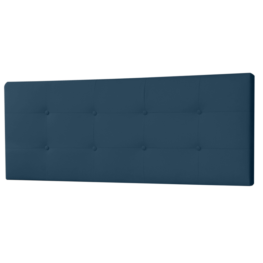 Cabeceira Painel Casal 1,40m Berlim Suede Azul Marinho - Pallazio