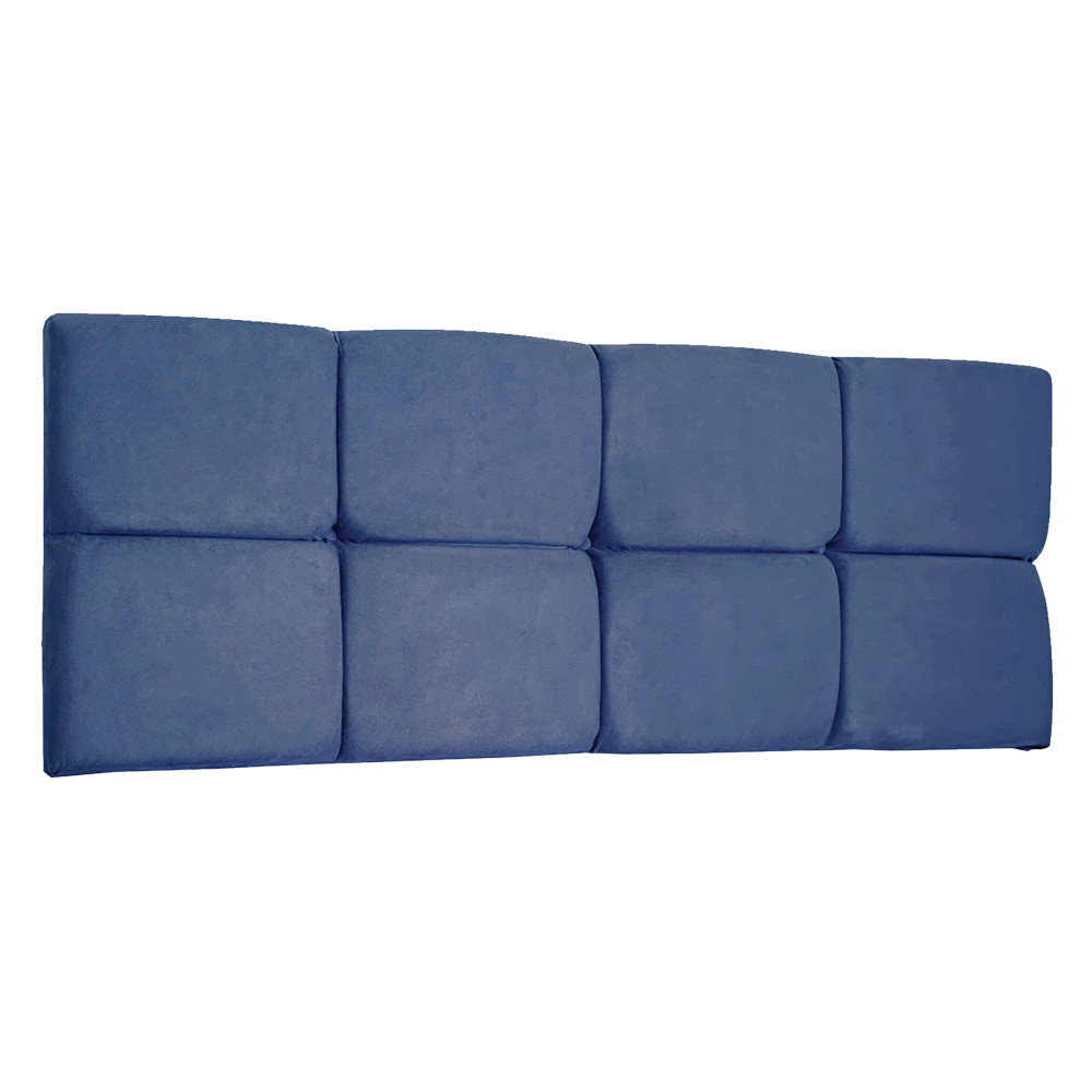 Cabeceira Painel Casal 1,40m Nina Suede Azul Marinho - Pallazio