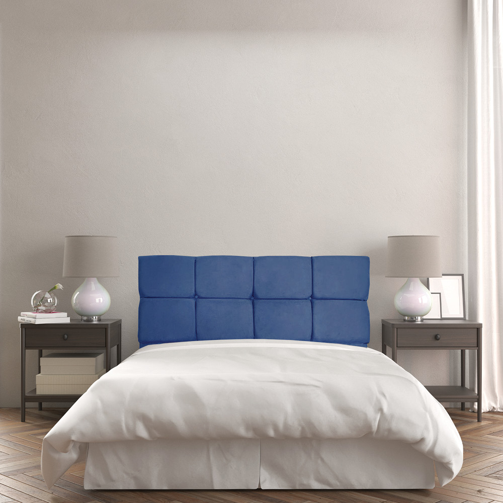 Cabeceira Painel Casal 1,40m Nina Suede Azul Marinho - Pallazio
