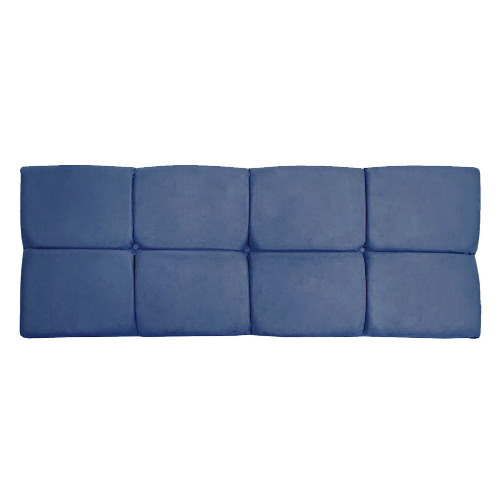 Cabeceira Painel Casal 1,40m Nina Suede Azul Marinho - Pallazio