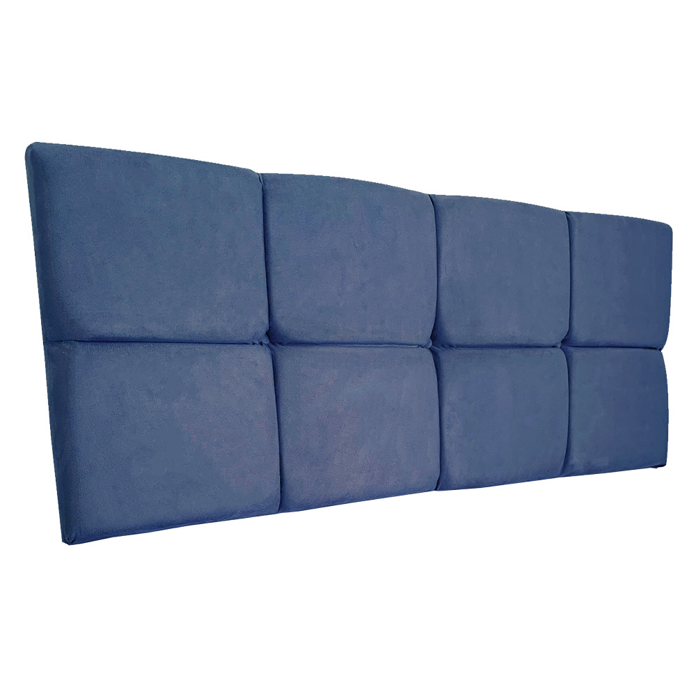 Cabeceira Painel Casal 1,40m Nina Suede Azul Marinho - Pallazio