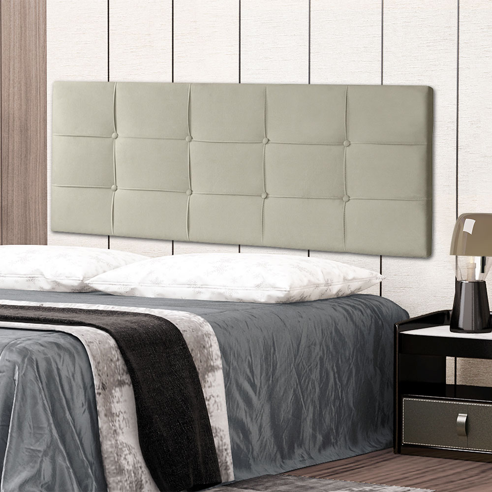 Cabeceira Painel Casal 1,40m Roma Suede Bege - Pallazio