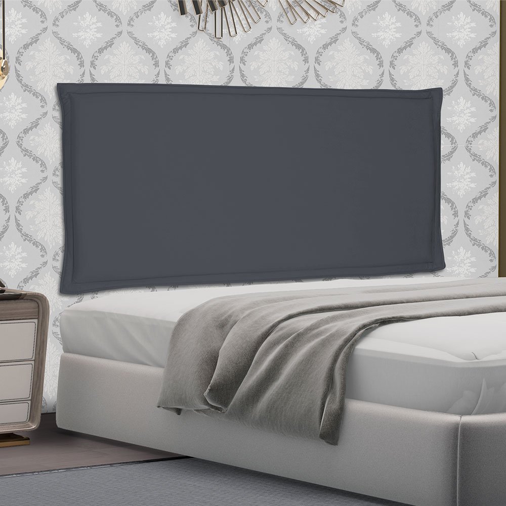 Cabeceira Painel Casal 1,40m Veneza Suede Cinza - Pallazio