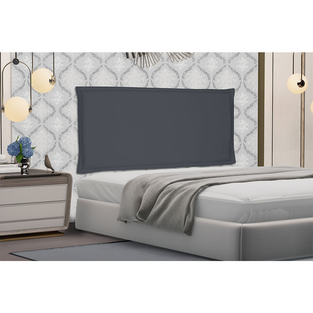 Cabeceira Painel Casal 1,40m Veneza Suede Cinza - Pallazio