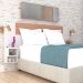 Cabeceira Painel Casal Regulável com Mesas de Apoio Luxo Branco/Camarim - Pallazio