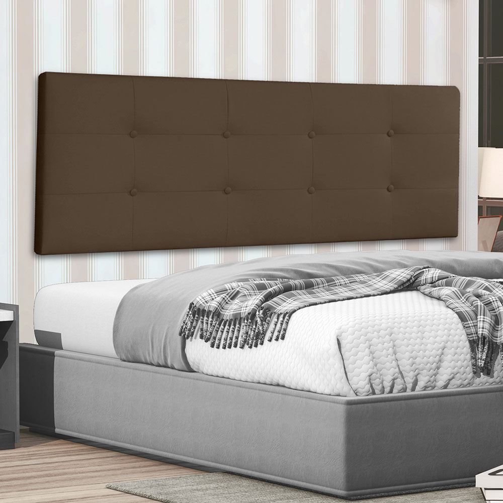 Cabeceira Painel King 1,95m Berlim Suede Marrom - Pallazio
