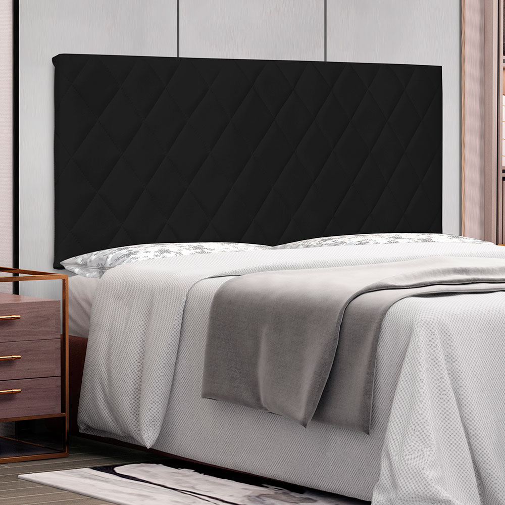 Cabeceira Painel King 1,95m Esmeralda Corano Preto - Pallazio