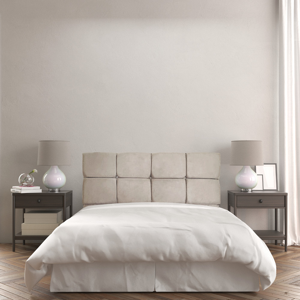 Cabeceira Painel King 1,95m Nina Suede Bege - Pallazio