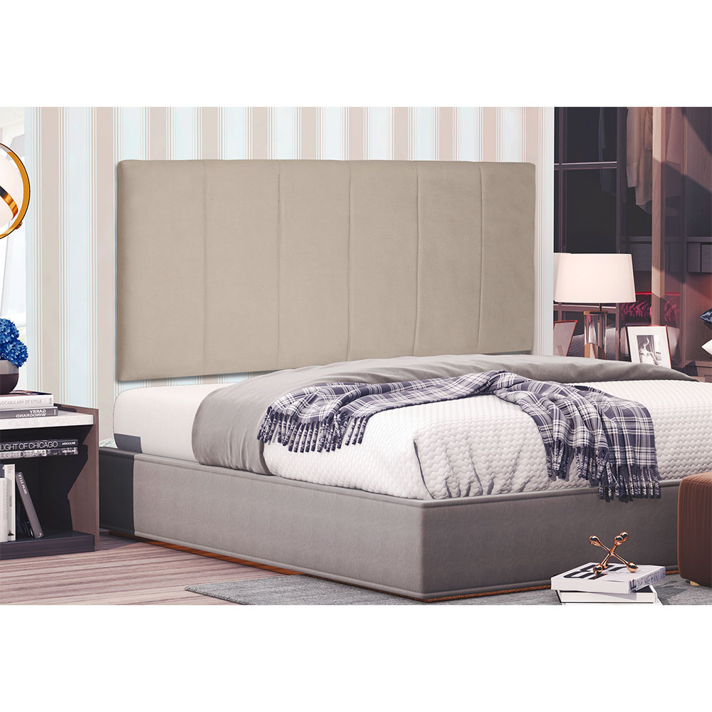 Cabeceira Painel King 1,95m Ravenna Suede Bege - Pallazio
