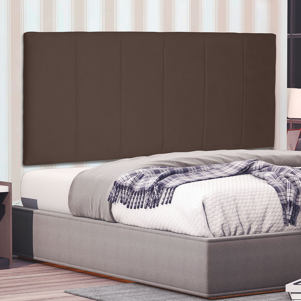 Cabeceira Painel King 1,95m Ravenna Suede Caramelo - Pallazio