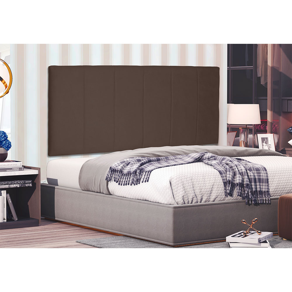 Cabeceira Painel King 1,95m Ravenna Suede Caramelo - Pallazio