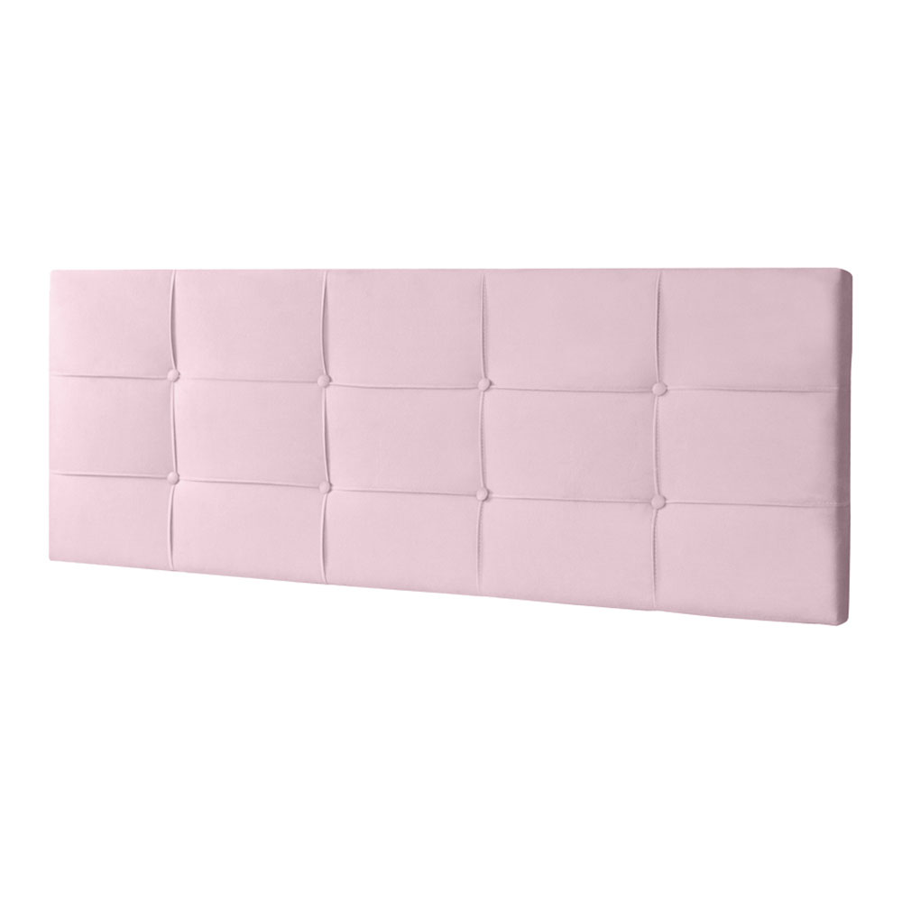 Cabeceira Painel King 1,95m Roma Suede Rosa Bebê - Pallazio