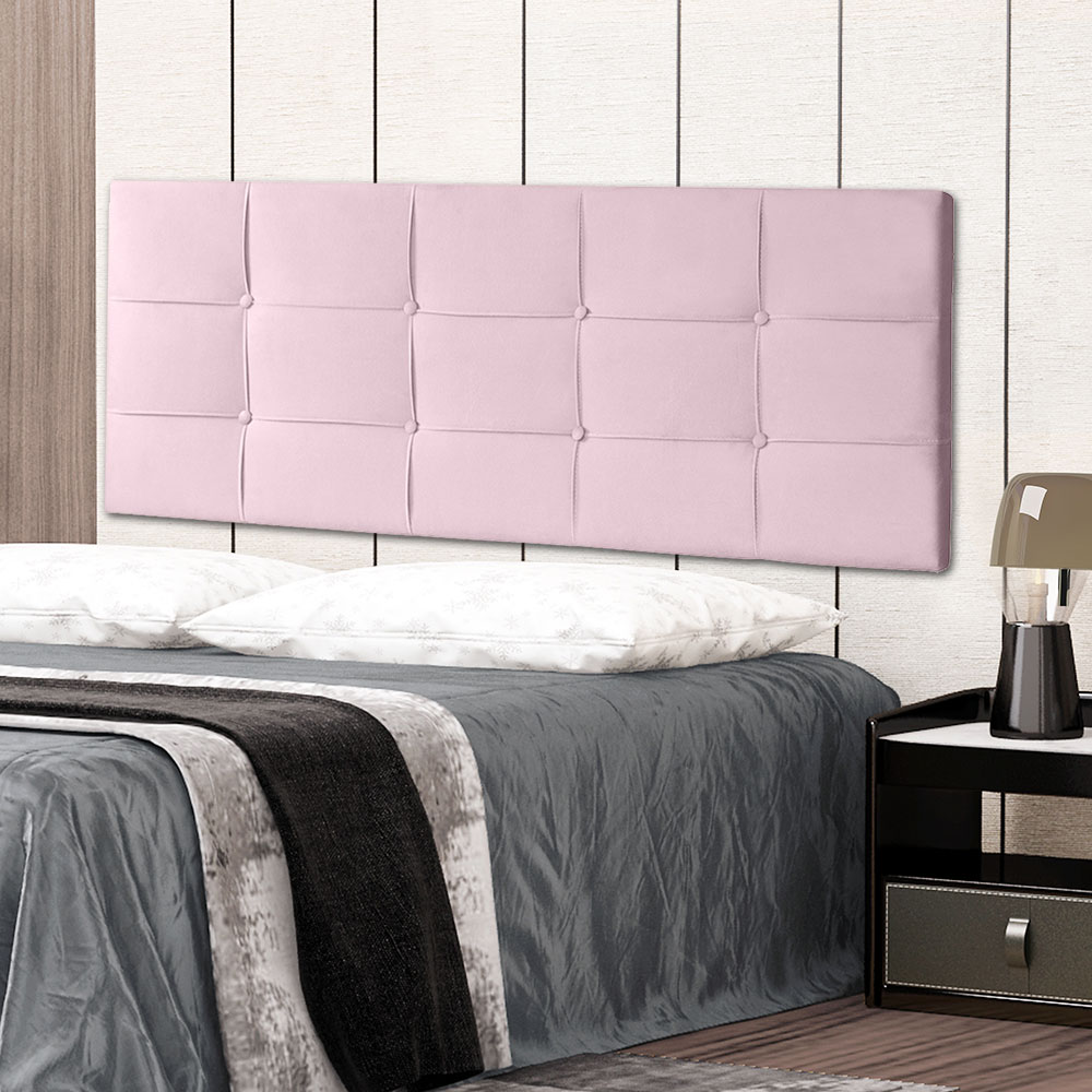 Cabeceira Painel King 1,95m Roma Suede Rosa Bebê - Pallazio