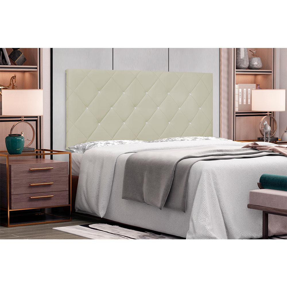Cabeceira Painel King 1,95m Tânia Corano Marfim - Pallazio