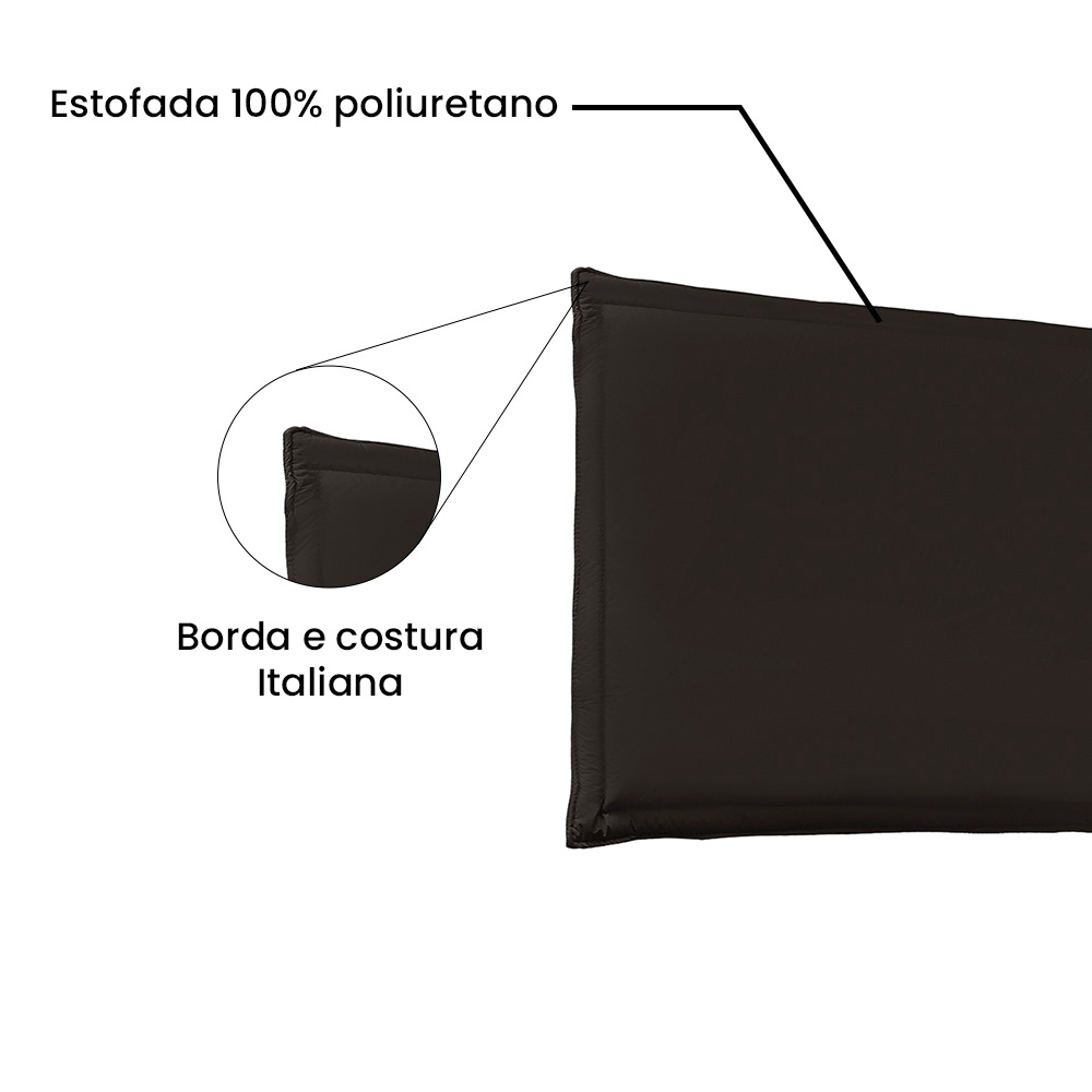 Cabeceira Painel King 1,95m Veneza Corano Marrom - Pallazio