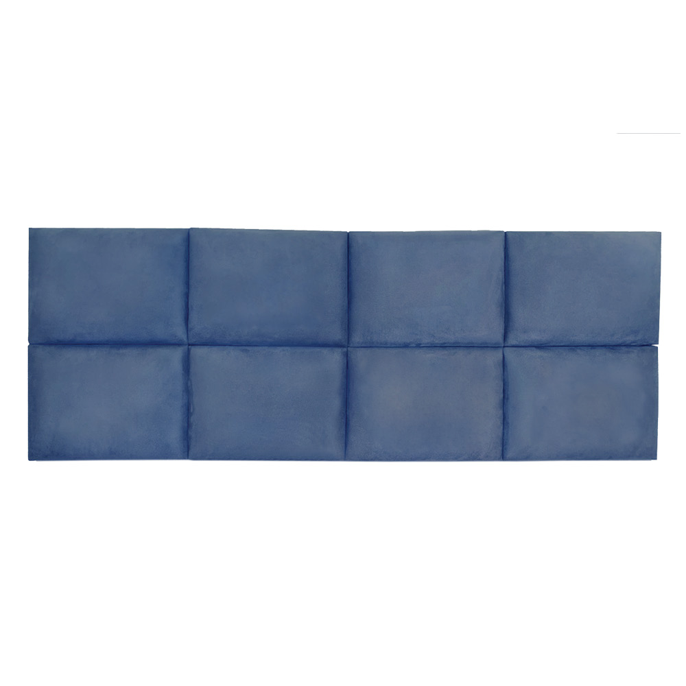 Cabeceira Painel Modulada Casal 1,40m Lorena Suede Azul Marinho - Pallazio