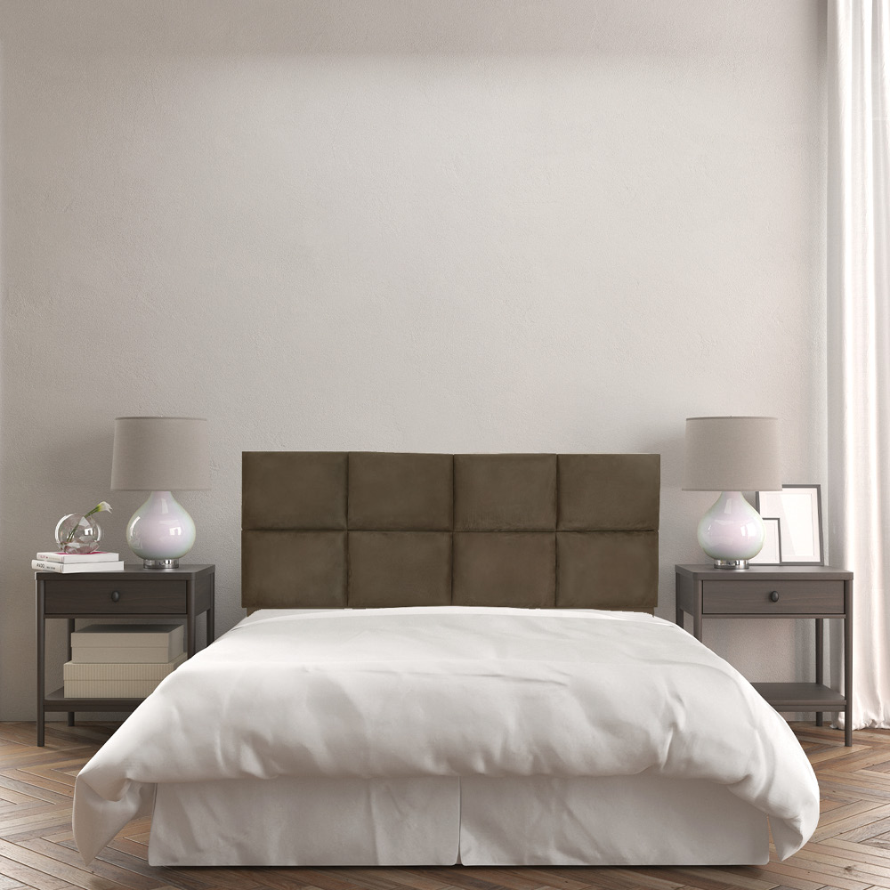 Cabeceira Painel Modulada Queen 1,60m Lorena Suede Marrom - Pallazio