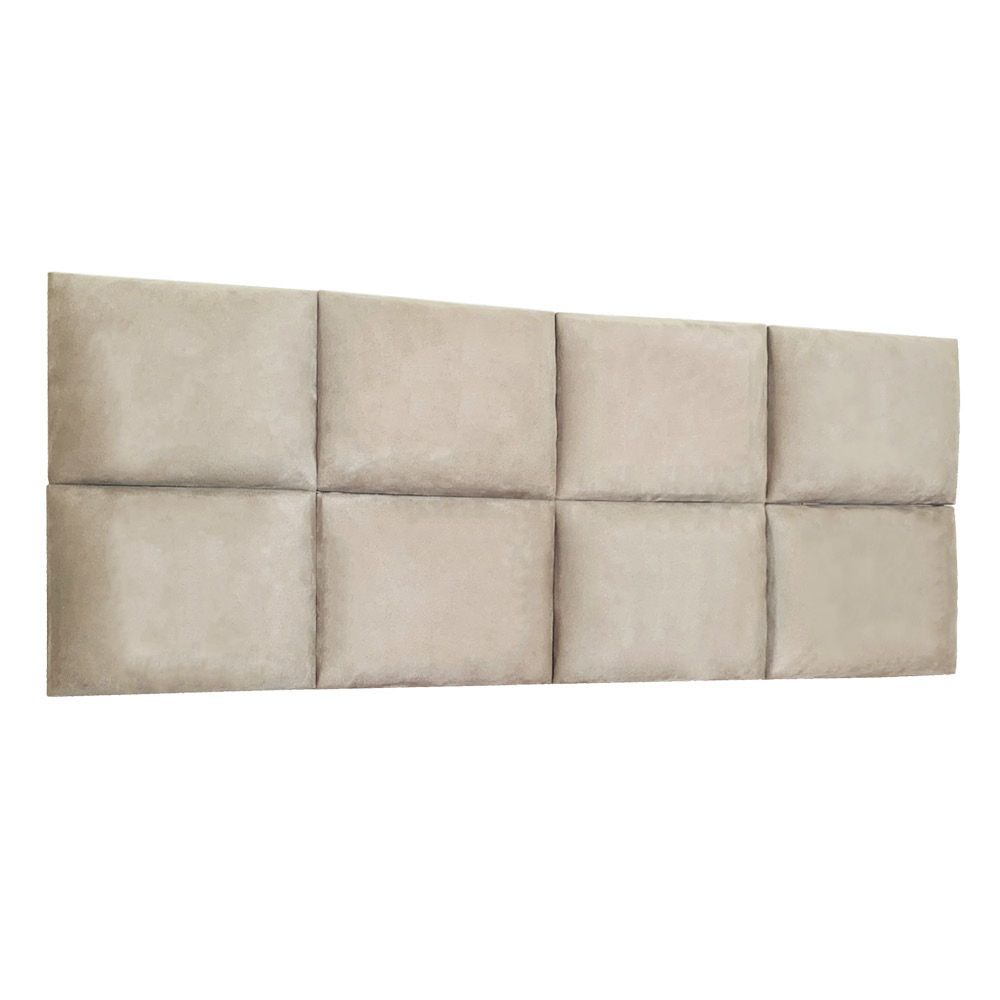 Cabeceira Painel Modulada Solteiro 0,90m Lorena Suede Bege - Pallazio