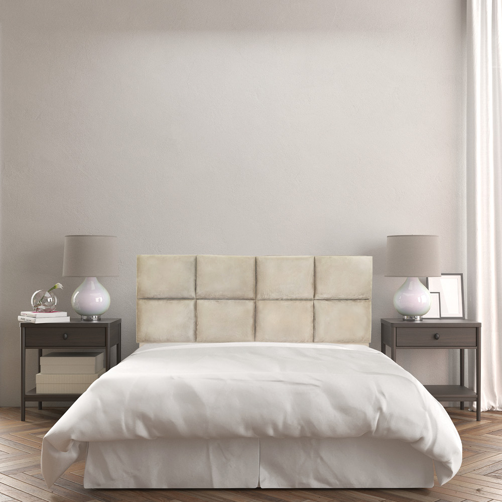 Cabeceira Painel Modulada Solteiro 0,90m Lorena Suede Bege - Pallazio