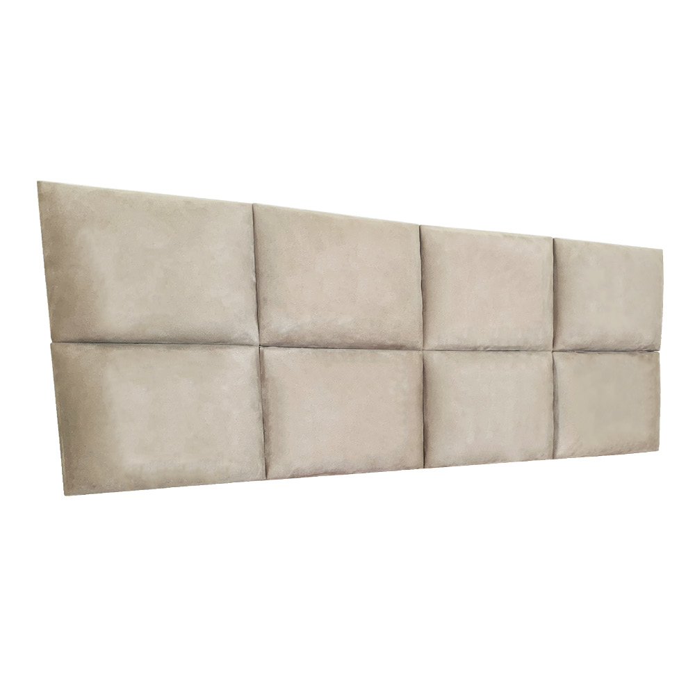 Cabeceira Painel Modulada Solteiro 0,90m Lorena Suede Bege - Pallazio