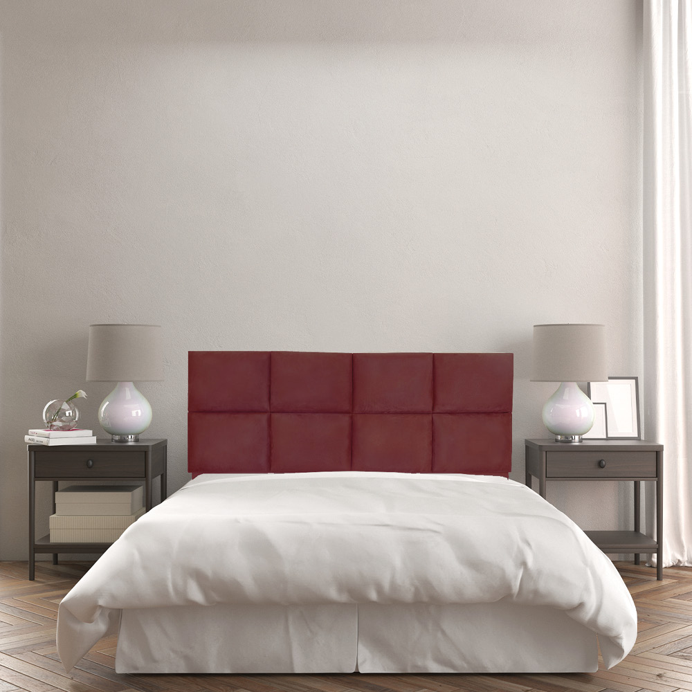 Cabeceira Painel Modulada Solteiro 0,90m Lorena Suede Marsala - Pallazio