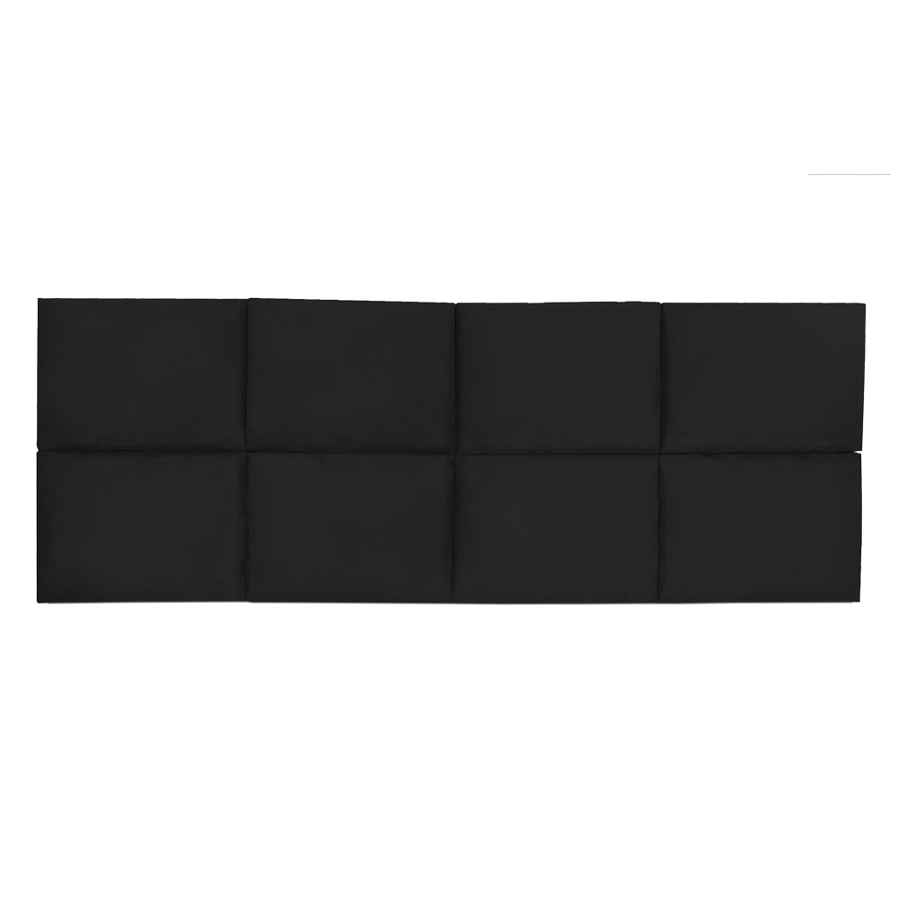 Cabeceira Painel Modulada Solteiro 0,90m Lorena Suede Preto - Pallazio
