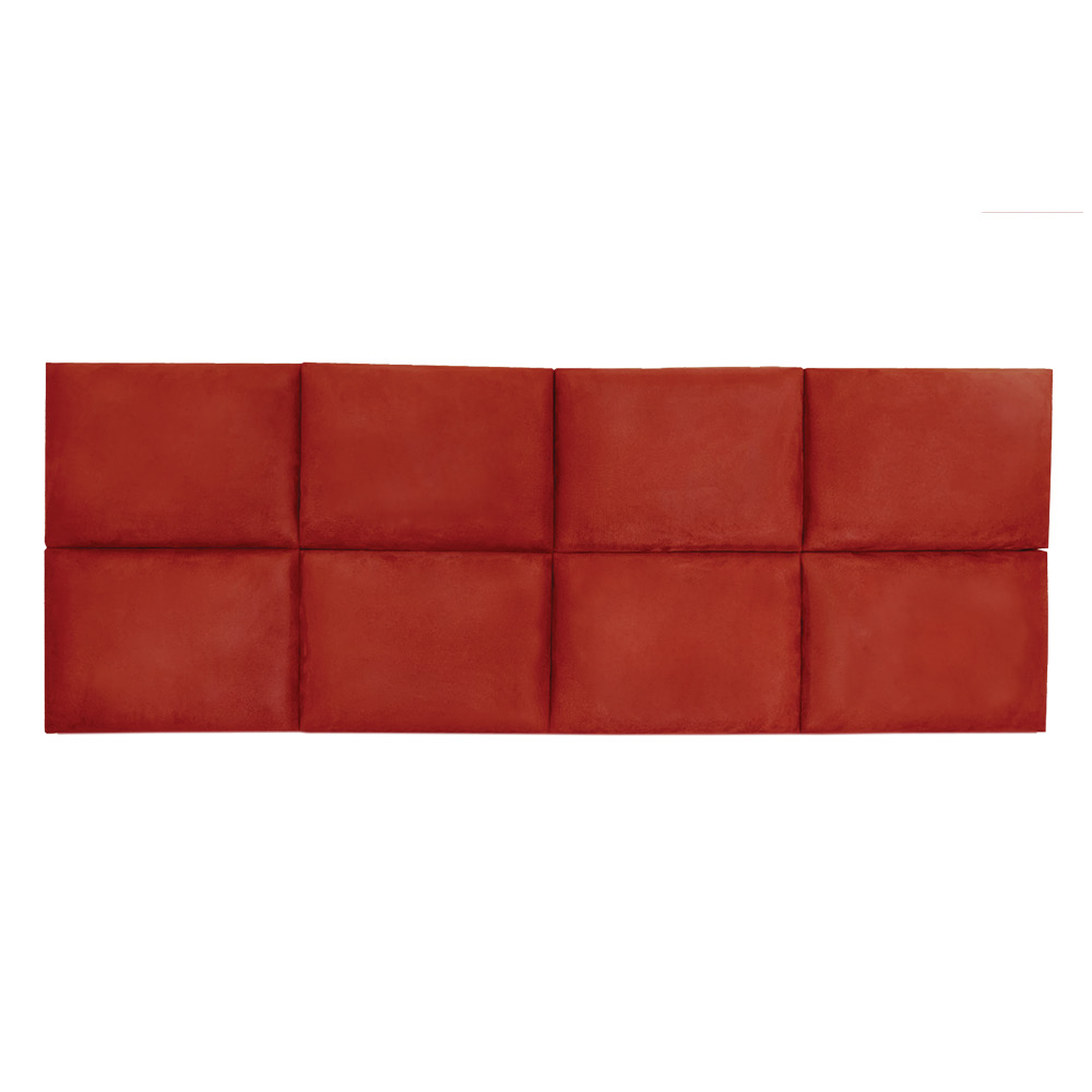Cabeceira Painel Modulada Solteiro 0,90m Lorena Suede Vermelho - Pallazio