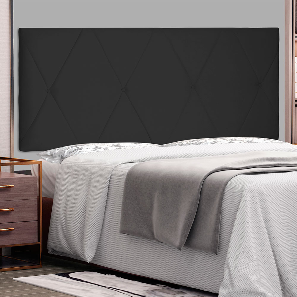 Cabeceira Painel Queen 1,60m Aquilla Suede Preto - Pallazio