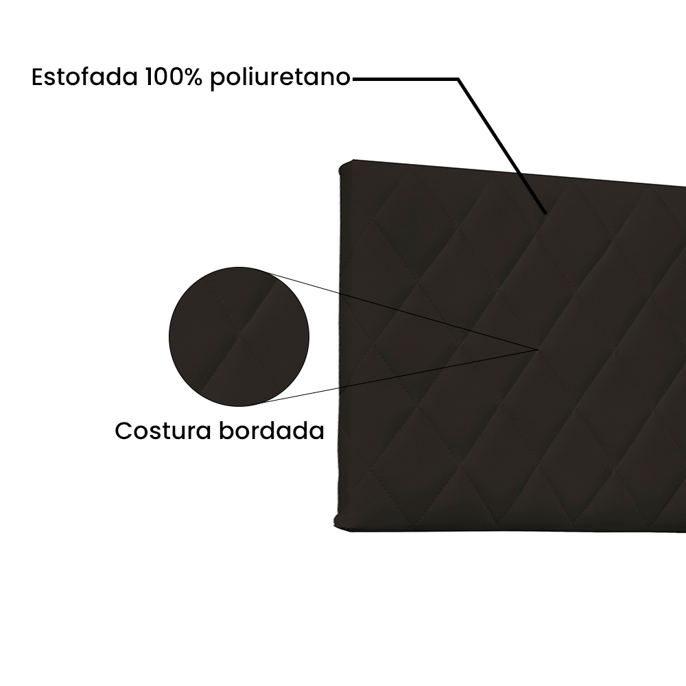 Cabeceira Painel Queen 1,60m Esmeralda Corano Marrom - Pallazio