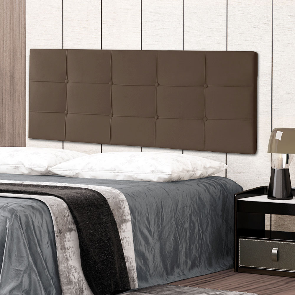 Cabeceira Painel Queen 1,60m Roma Suede Marrom - Pallazio