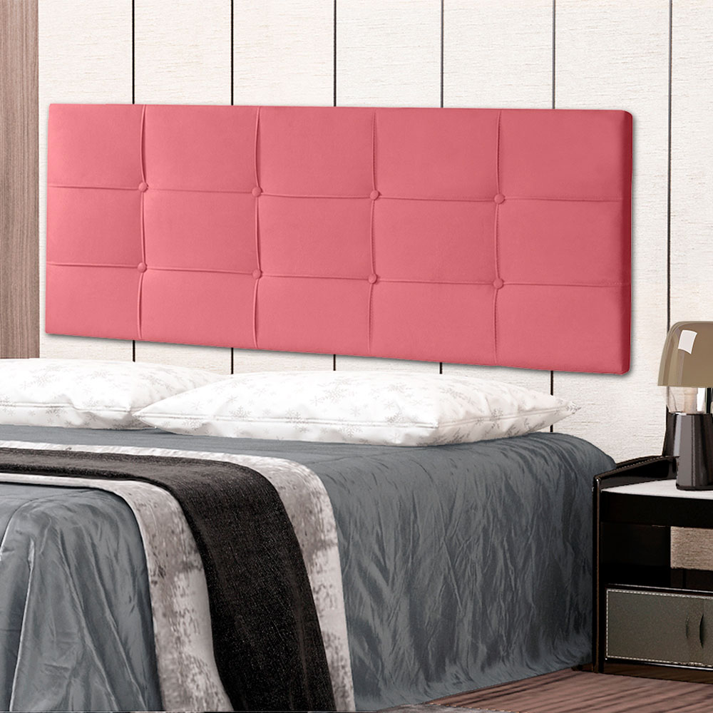Cabeceira Painel Queen 1,60m Roma Suede Rosa - Pallazio