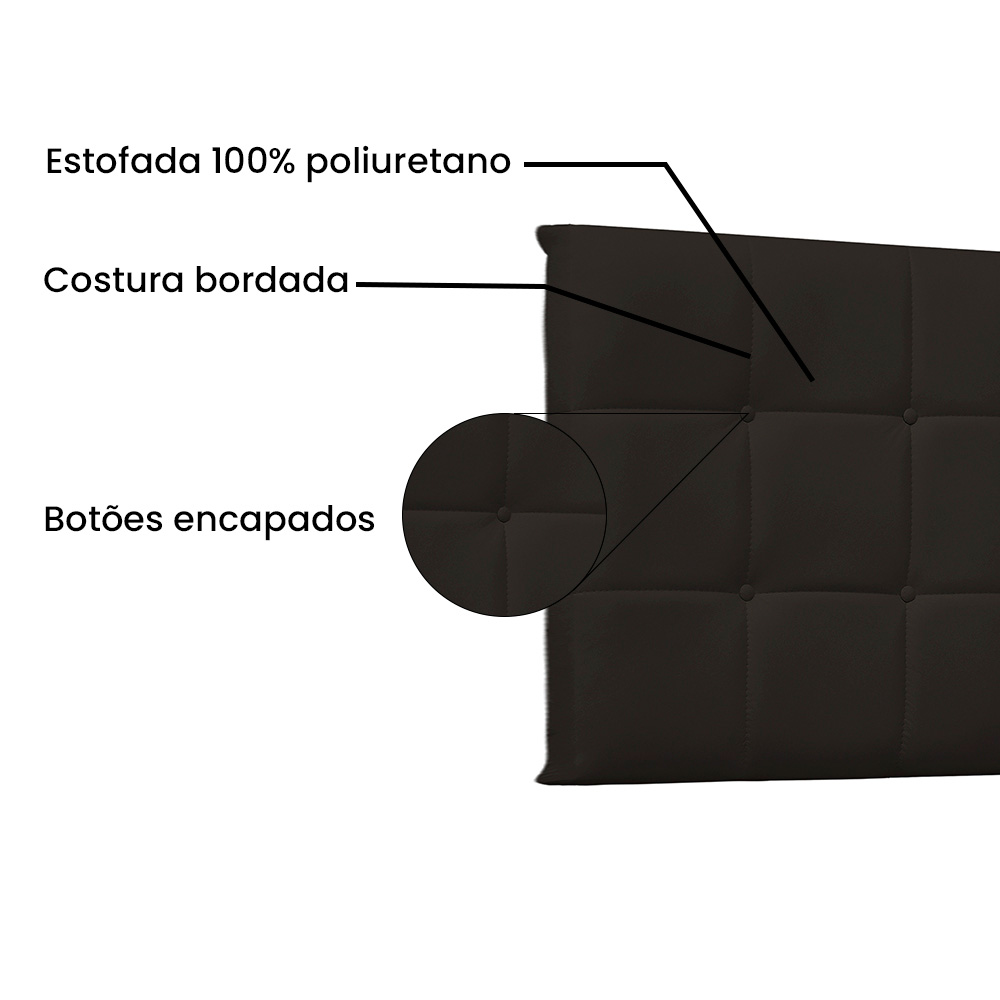 Cabeceira Painel Queen 1,60m Verona Corano Marrom - Pallazio