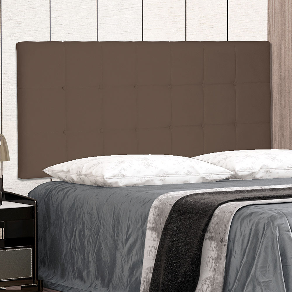 Cabeceira Painel Queen 1,60m Verona Suede Caramelo - Pallazio